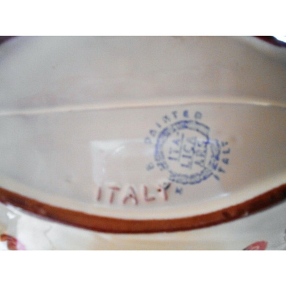 Italica ARS Hand Painted Pottery Fish Shape Serving Bowl Italy Wall Decor 10 1/2 - Picture 4 of 6